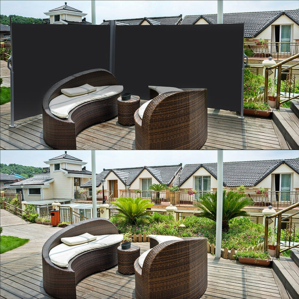 Outdoor Retractable Privacy Side Awning | Large