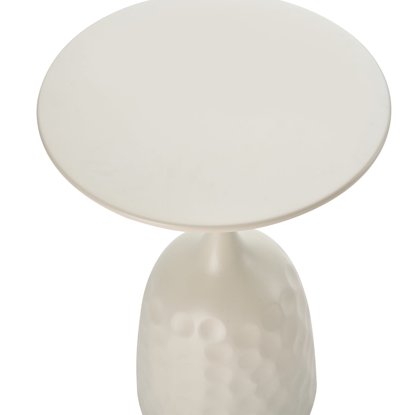 Breeins Modern Cream White Metal Side Table