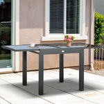Extendable Garden Dining Table With Tempered Glass Top