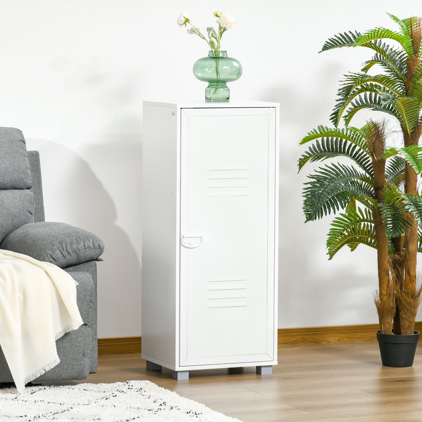 HOMCOM Modern 3 Tier Cabinet Storage Organizer With Door