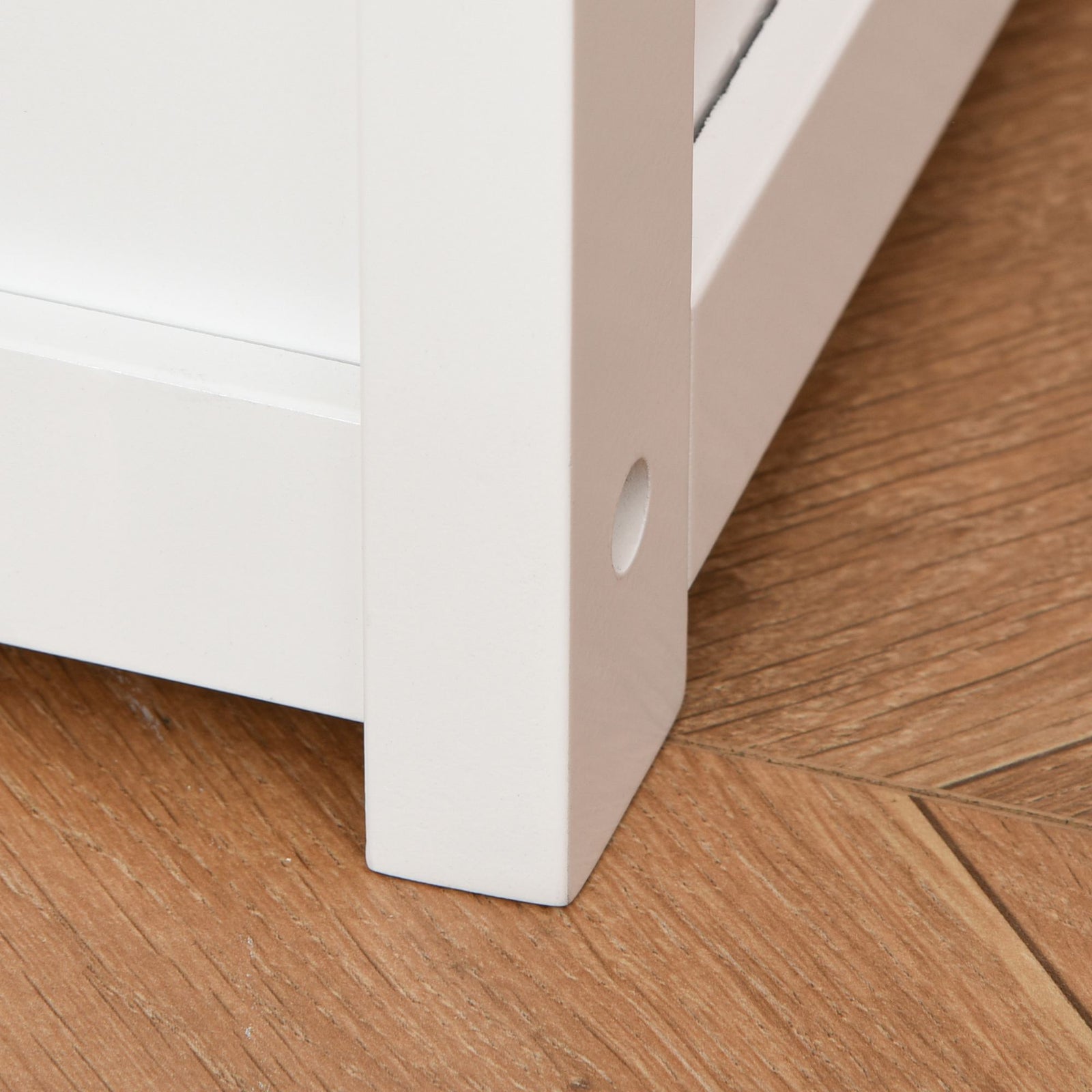2 In 1 Wooden Toy Box, Seat Bench Storage Chest W/ Pneumatic Rod | White