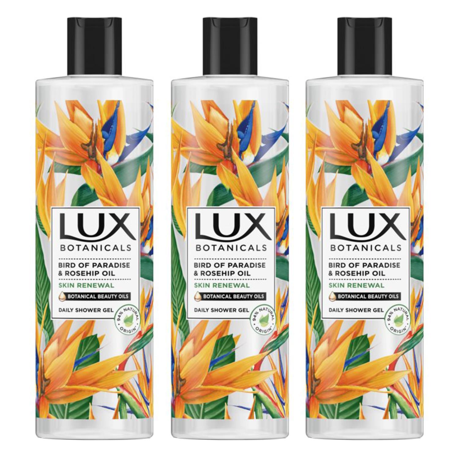Shower Gel Bird Of Paradise & Rosehip Oil Skin Purify, 3x500ml