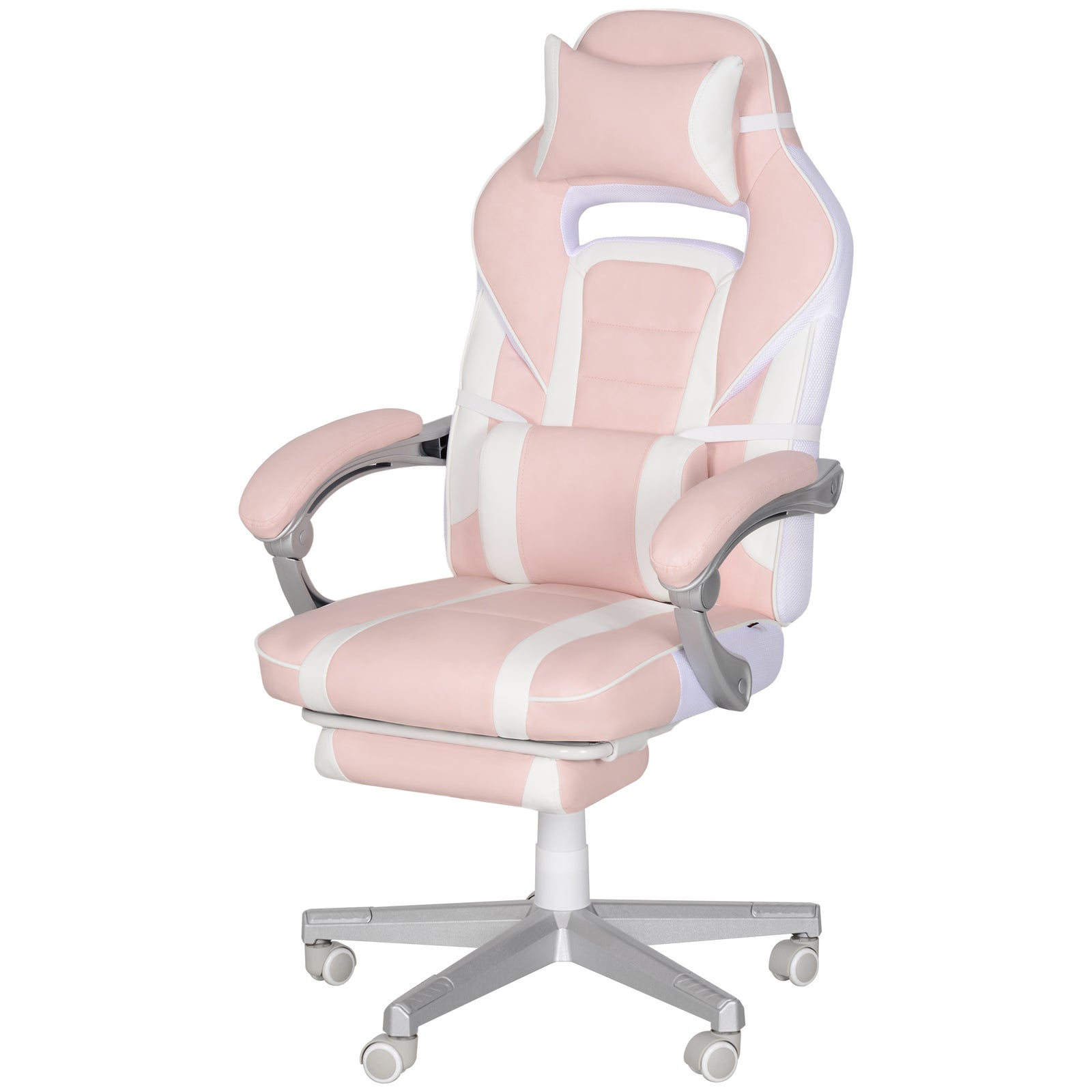 Pu Leather Gaming Chair With Footrest, Reclining Back