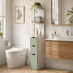 HOMCOM Freestanding Bathroom Storage Cabinet With 2-tier Shelf, Light Green