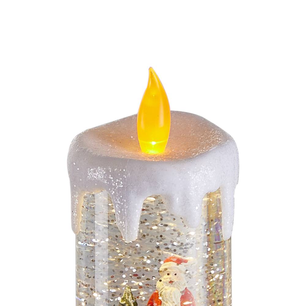 Christmas Led Candle Ornament With Santa Claus Design – Festive Holiday Decoration