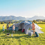 6-9 Man Large Tunnel Tent With 3 Bedrooms, Stand-up Camping Tent | Light Grey