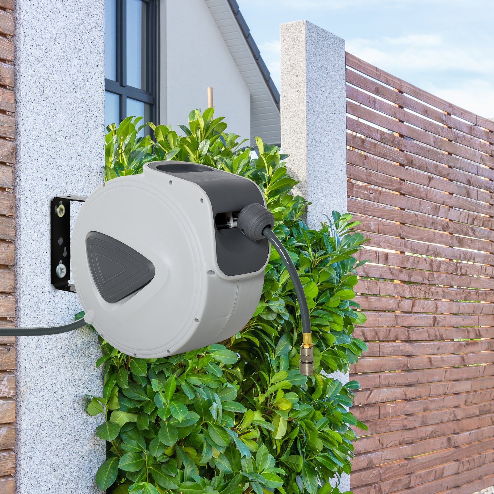 Retractable Air Hose Reel, Wall Mounted | Medium | Grey