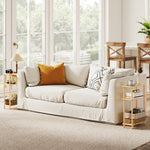 HOMCOM 3-tier Slim End Table, Tool-free Assembly, Natural Wood Finish