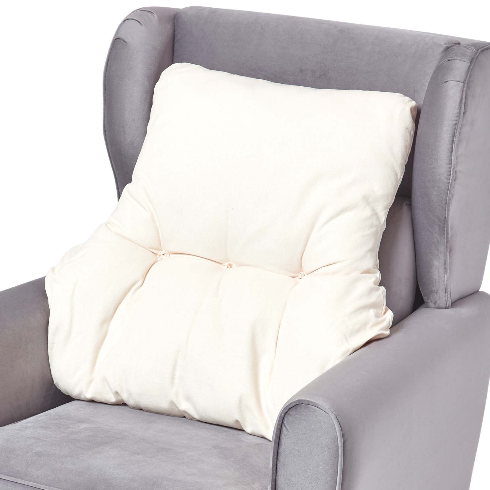 Cotton Back Support Thick Lumbar Cushion | Cream
