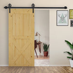 6.6ft Sliding Wood Barn Door Hardware Kits Track Industrial