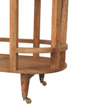 Saffron Rattan Butler Table, Hand-woven Saffron Rattan, 1 Open Shelf, Brown