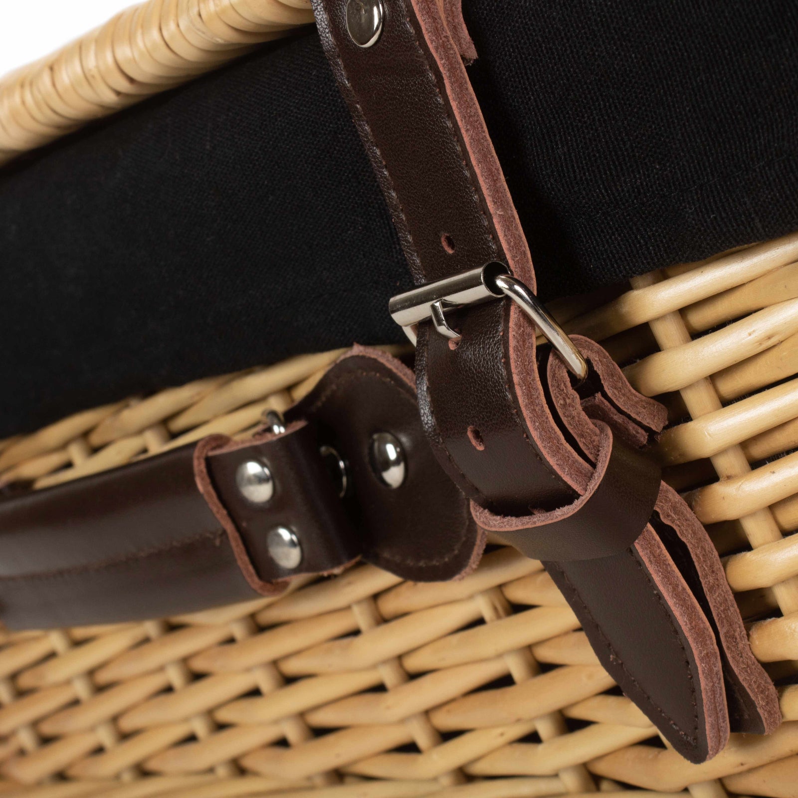 Wicker Buff 45cm Picnic Basket | Black