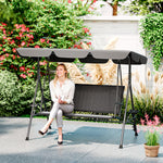 Rattan Swing Seat, Steel Frame, Grey