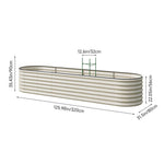 Galvanized Metal Raised Garden Bed – Extra Large Elevated Planter Box With Safety Edging, White | Large | White