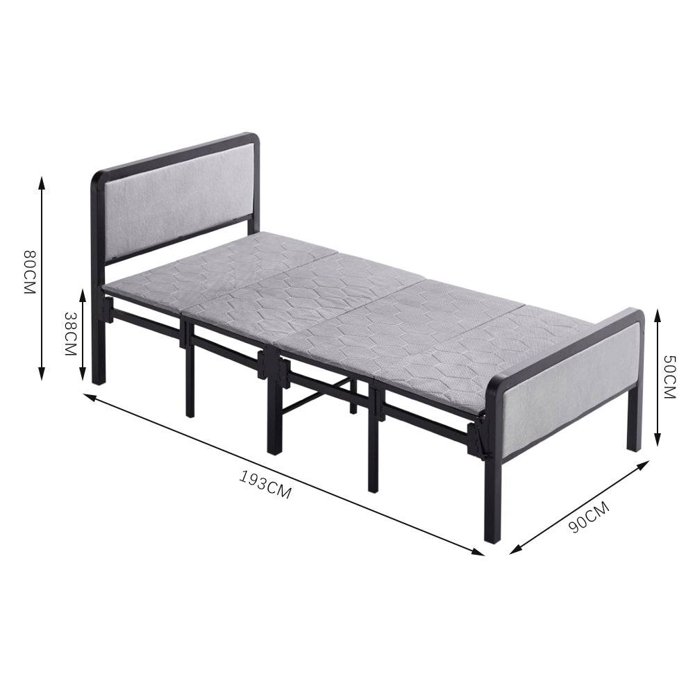 90*190cm Portable Folding Guest Bed With Mattress
