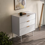 Modern White Dresser Cabinet 3/6 Drawer Storage Unit With Gold Handles | Small