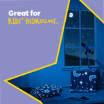 Grey Glow In The Dark Cushion With Star Pattern Soft Plush Bedroom