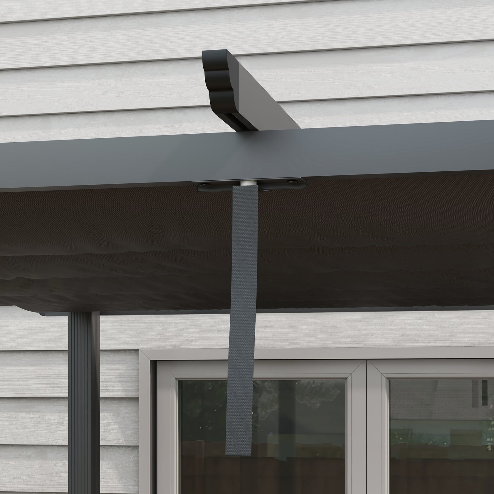 Aluminium Pergola W/ Retractable Roof, Garden Gazebo Canopy | Large | Dark Gray