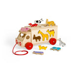 Wooden Pull Along Animal Shape Sorter Lorry