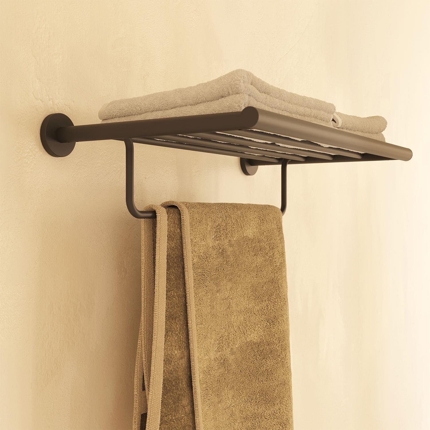 Towel Rack Shelf Matt Black Architect Sp (56cm)