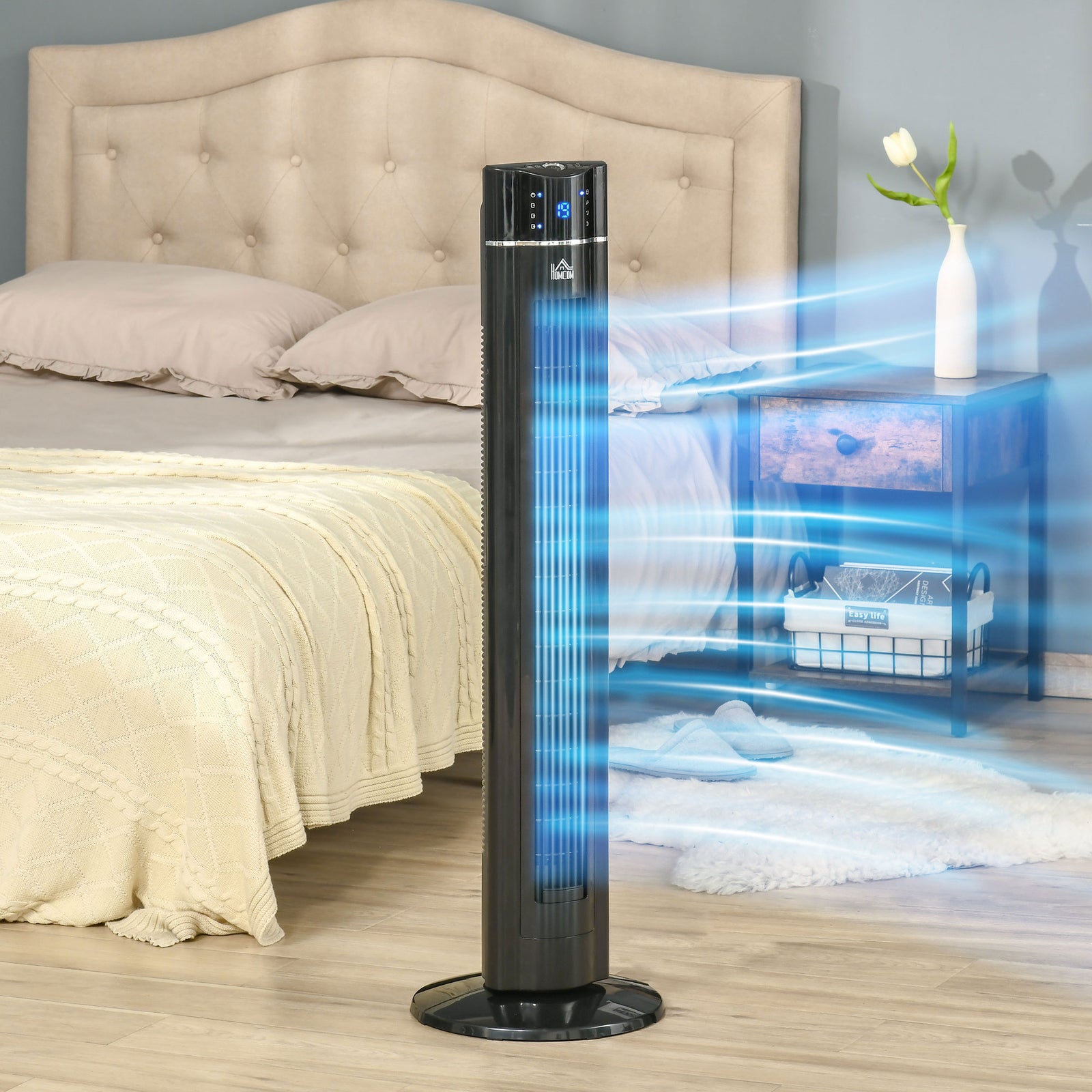 Tower Fan Anion Cooling Bedroom W/ Oscillating, Remote