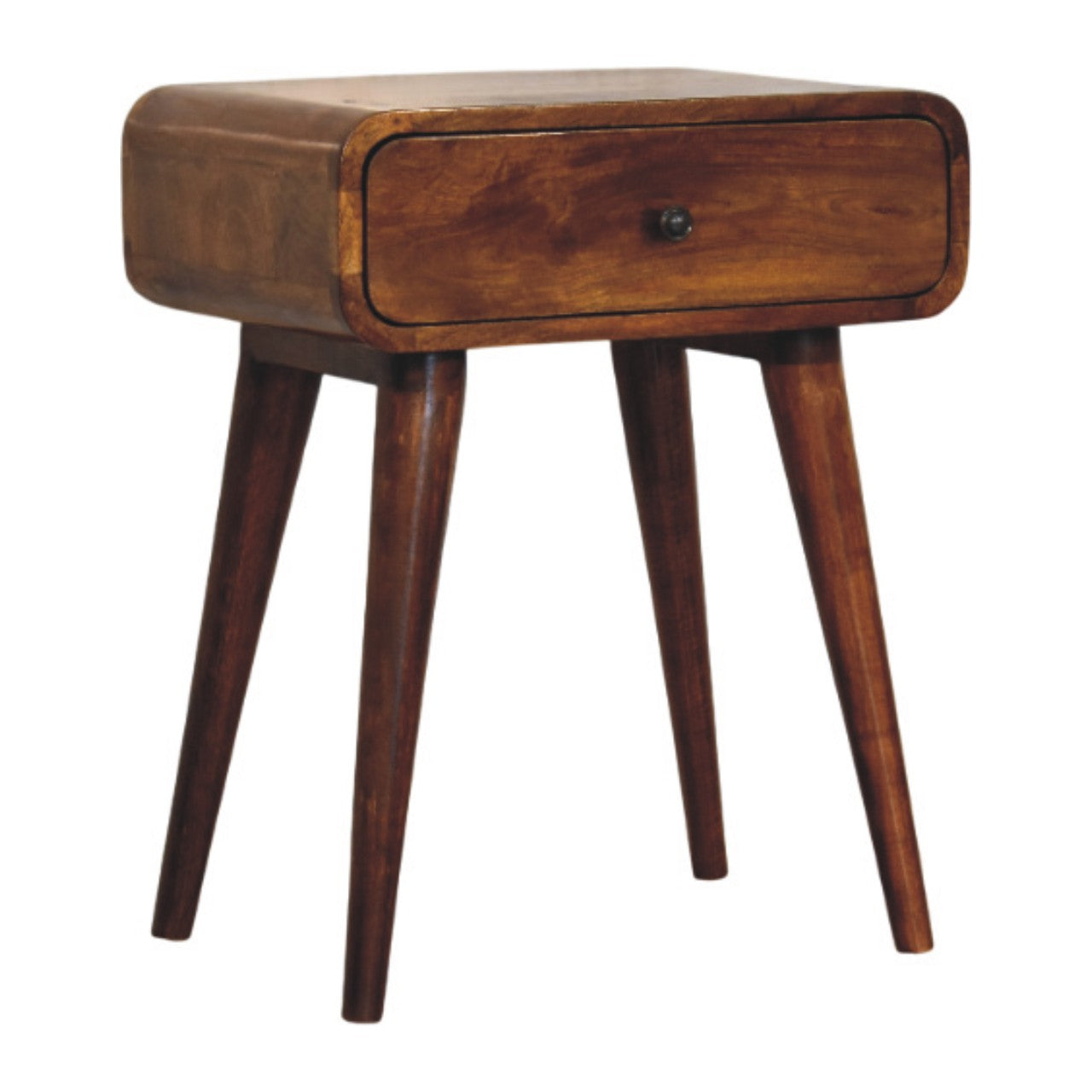 Solid Wood Avora Chestnut Nightstand With 1 Drawer