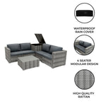 Rattan Modular 6 Piece Furniture Set | Grey