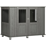 Dog Cage End Table W/ Magnetic Doors - Grey
