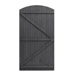 105cm W X 150/180/210cm H Wooden Garden Gate With Arched Top, Pine Wood Outdoor Fence Gate With Installation Hardware | 180cm | Grey