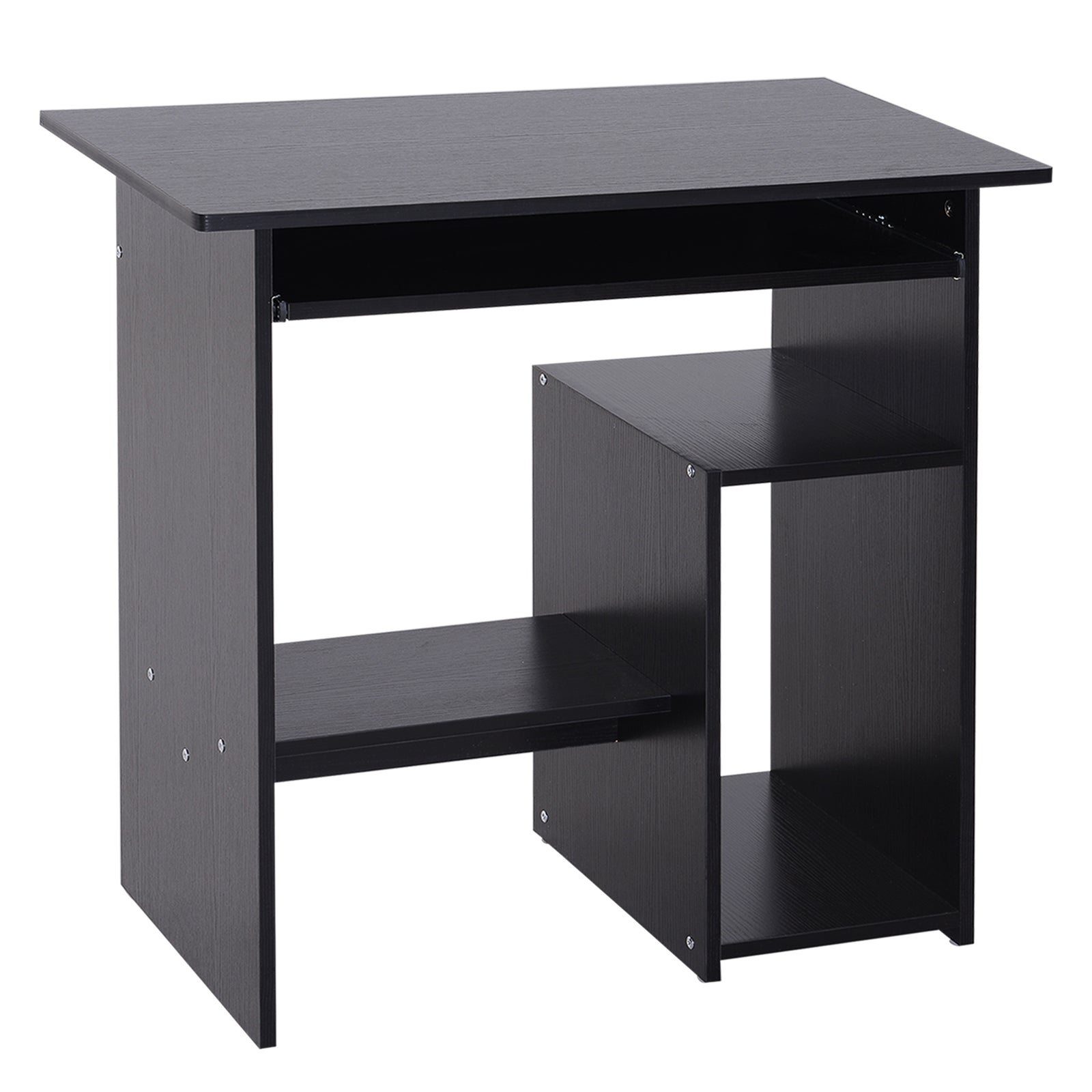 Compact Computer Table, Keyboard Tray | Black