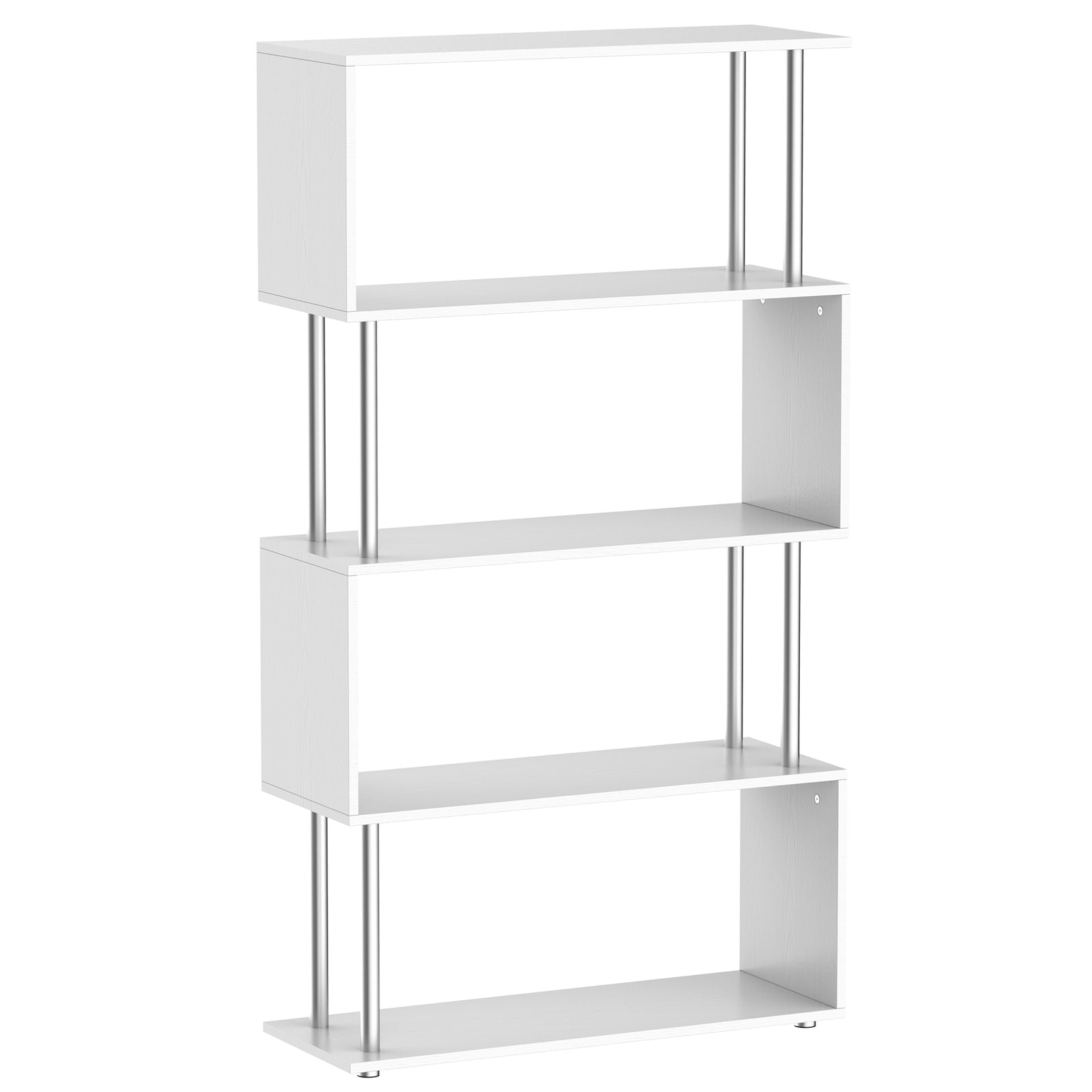 Wooden Storage Display Unit Bookcase Dividers S Shaped | One Size | White