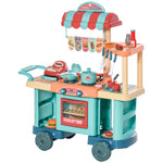 50 Pcs Kids Kitchen Play Set Pretend Trolley Cart For Age 3-6