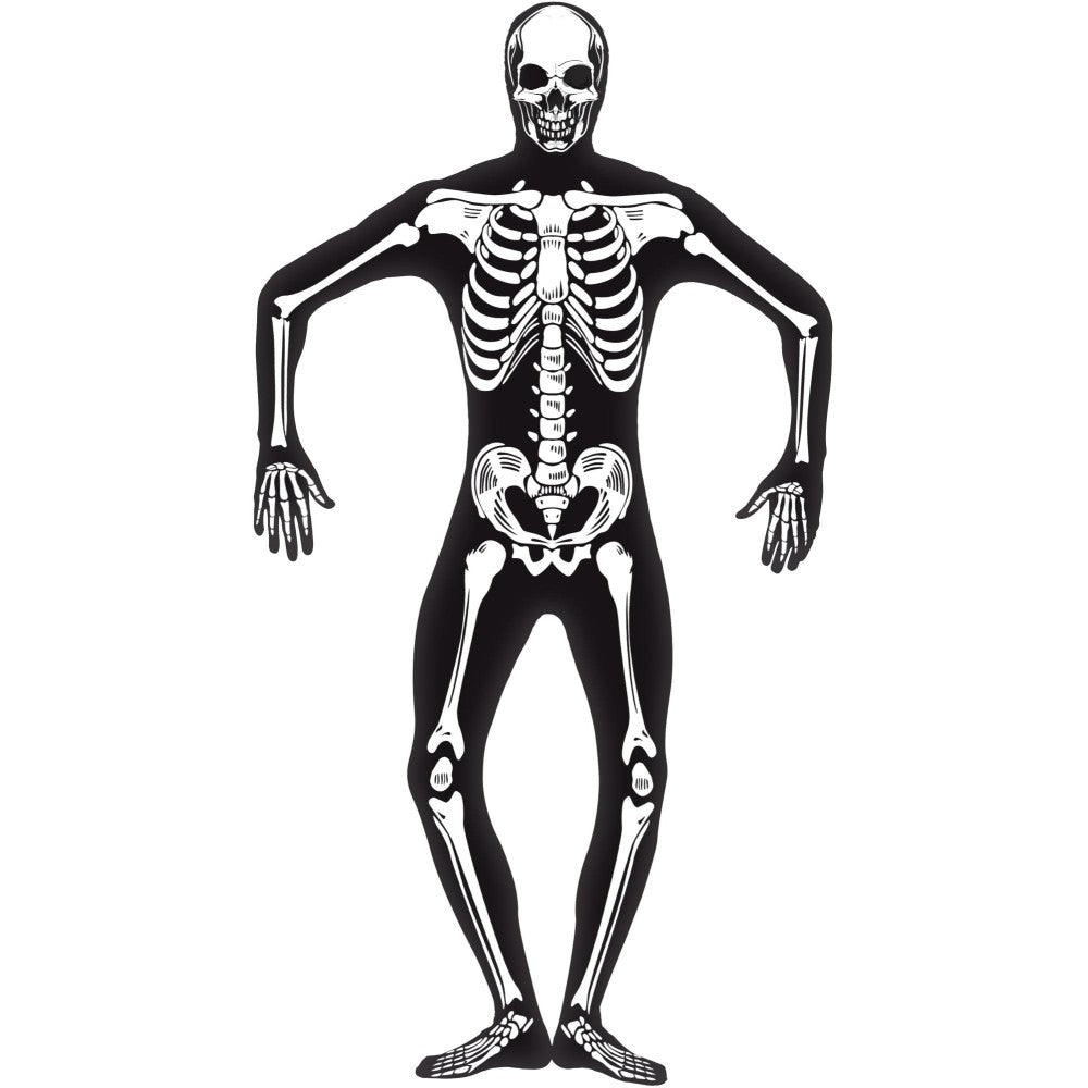 Skeleton Second Skin Costume, Black | Small