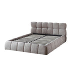 The Maya Upholstered Soft Plush Ottoman Bed Frame & Mattress - Package Deal | King | Grey
