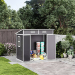 Outdoor Plastic Garden Storage Shed | Medium | Light Grey