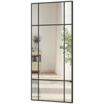 HOMCOM Window Style Vanity Mirror 110 X 50cm Hanging Wall Mirror Black