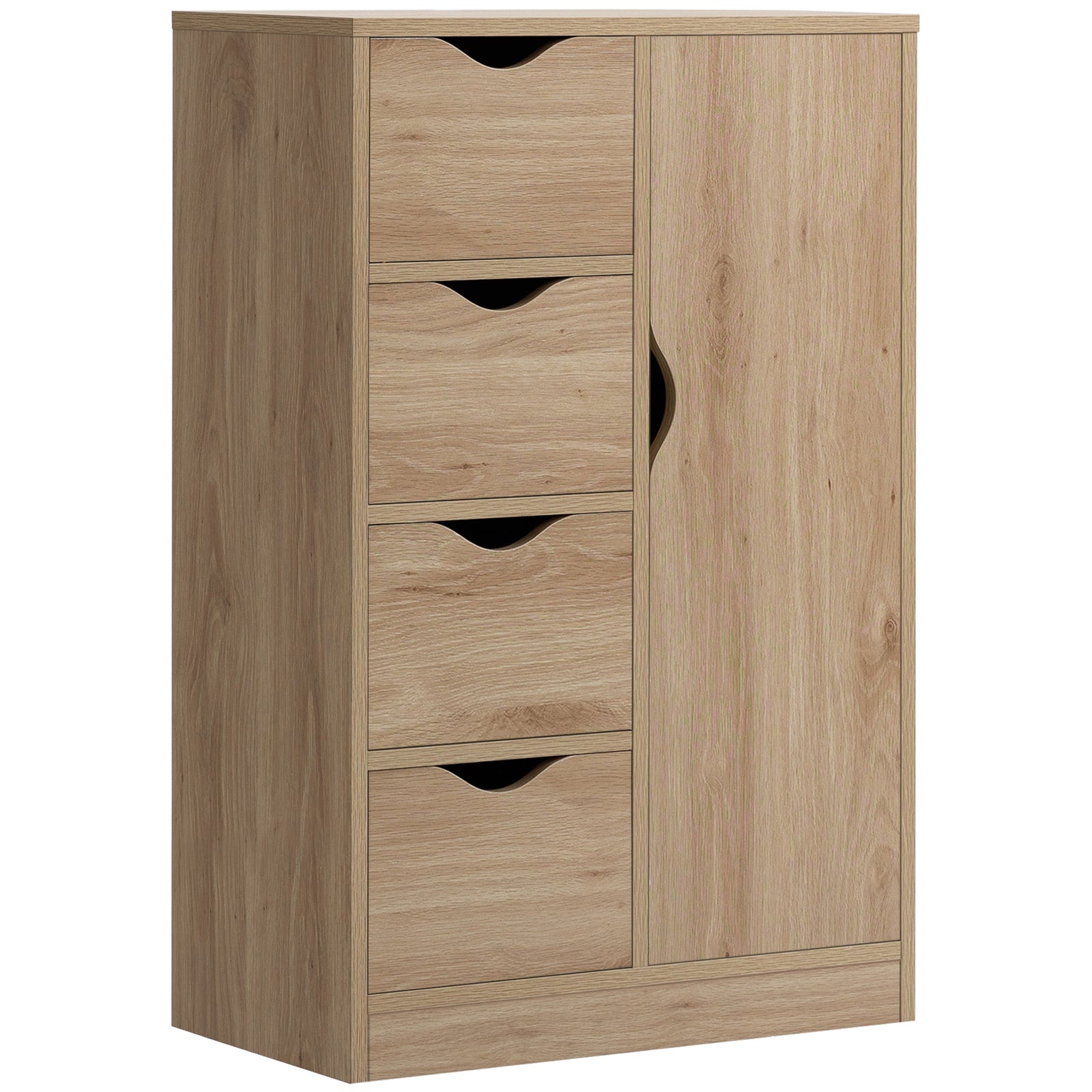 Freestanding Bathroom Cabinet With 4 Drawers Door Cupboard | One Size | Natura