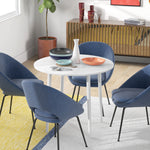 Folding Dining Table For 4, Round Drop Leaf Table | White