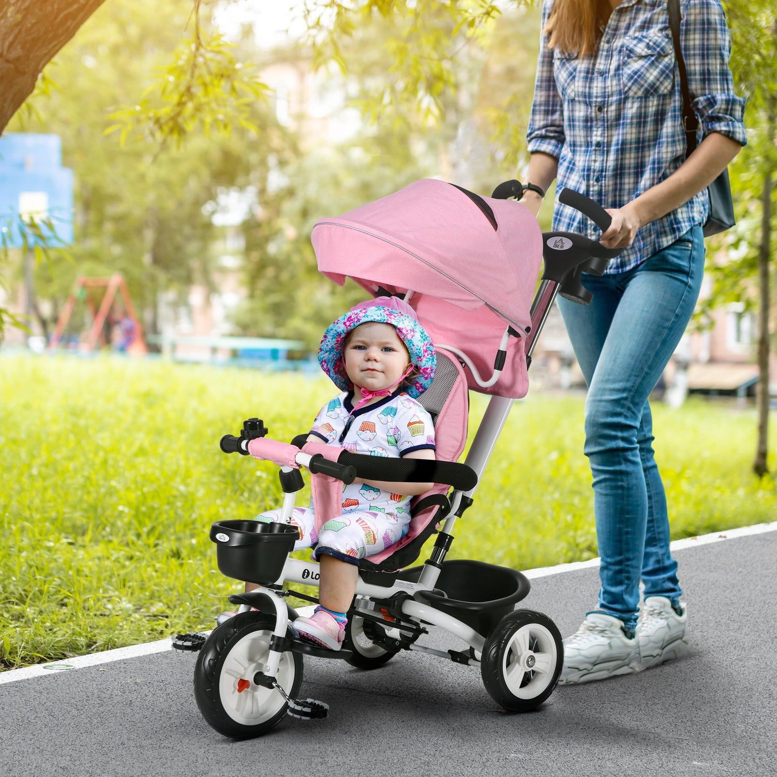 6 In 1 Trike For Toddler 1-5 Years With Parent Handle | Pink