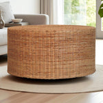 Regency Round Woven Coffee Table, Beige | 4 | Brown