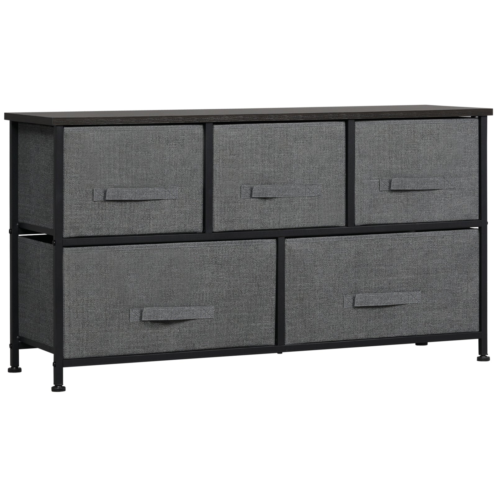 Chest Of Drawers, 5 Drawer Fabric Dresser For Bedroom