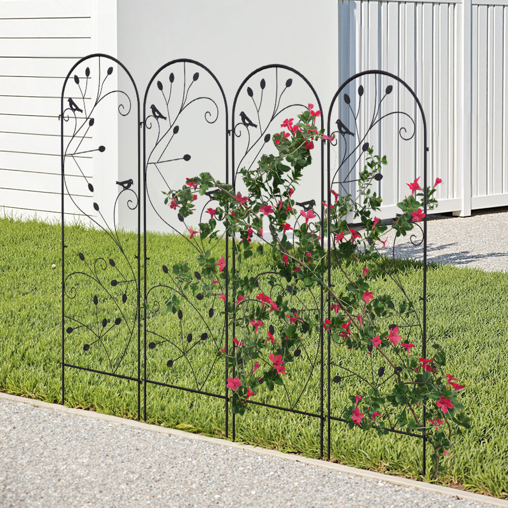 2 Pack Of Metal Garden Trellis Potted Climbing Plants Rack