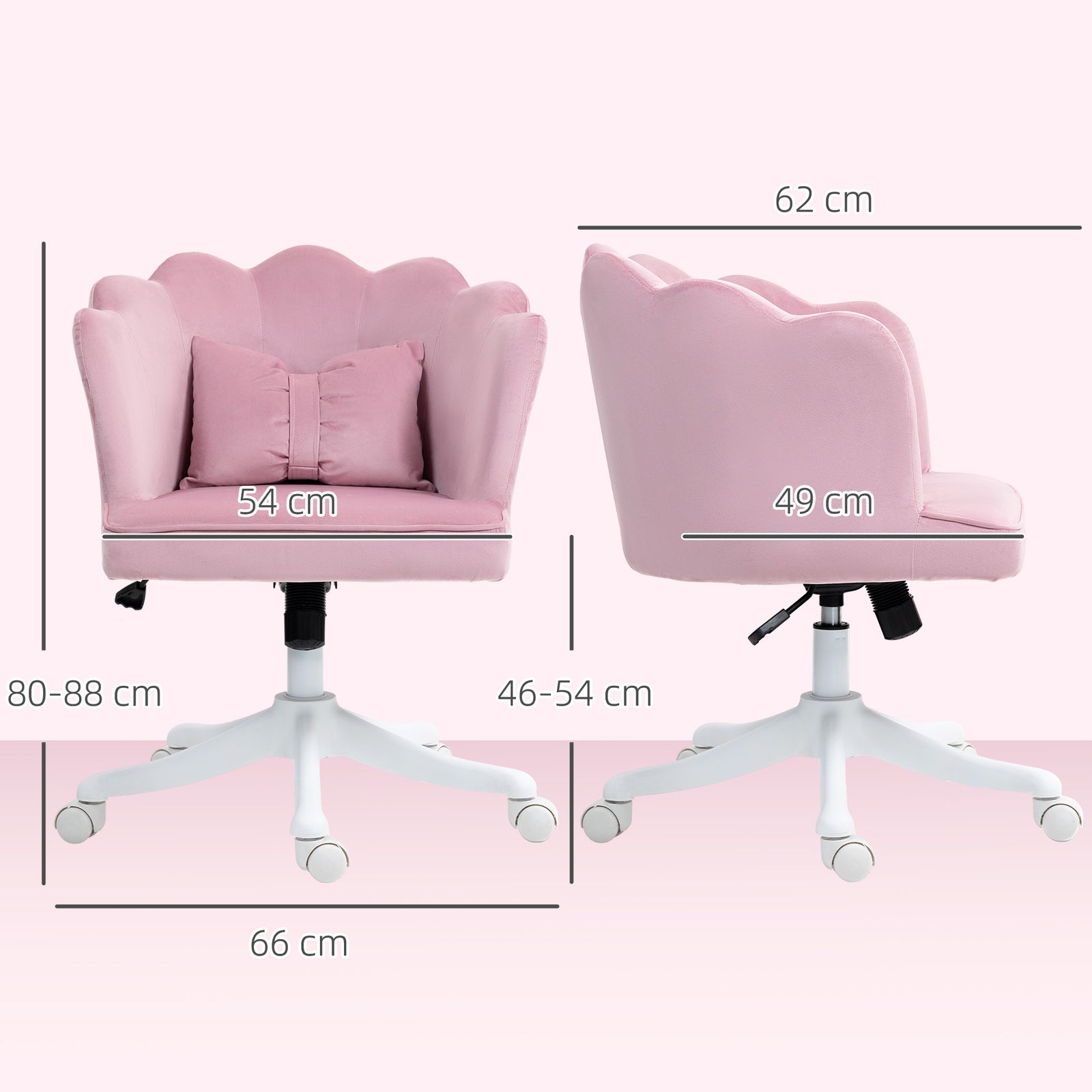 Armless Desk Chair | Pink