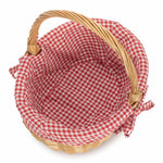 Wicker Shopping Basket Buff Willow Oval Shopper | Red