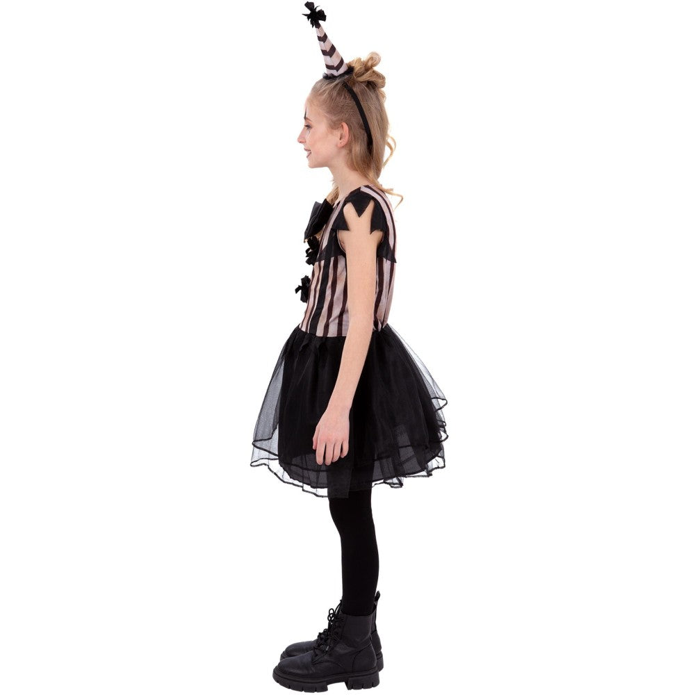 Dark Vintage Clown Costume, Girls | Small