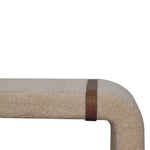 Solid Wood Boucle Leather Strap Bench