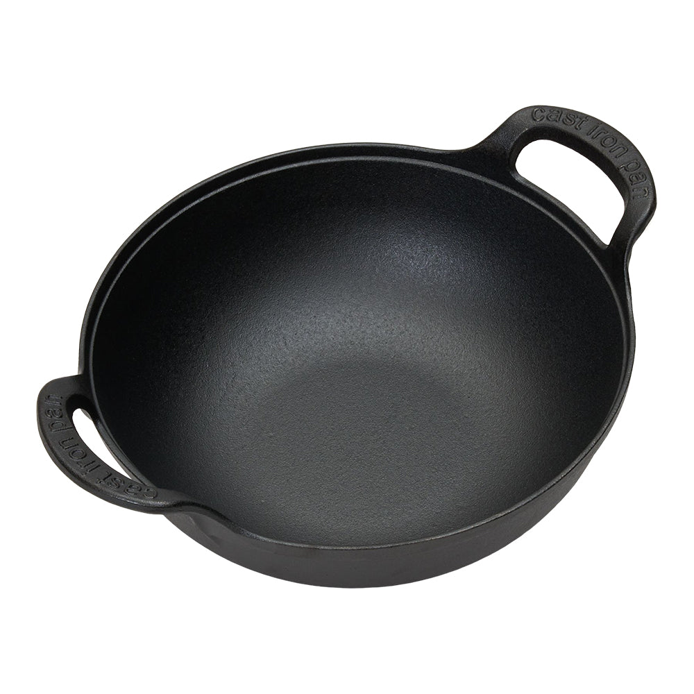 32cm/34cm/36cm Dia Cast Iron Wok With Dual Handles | Medium