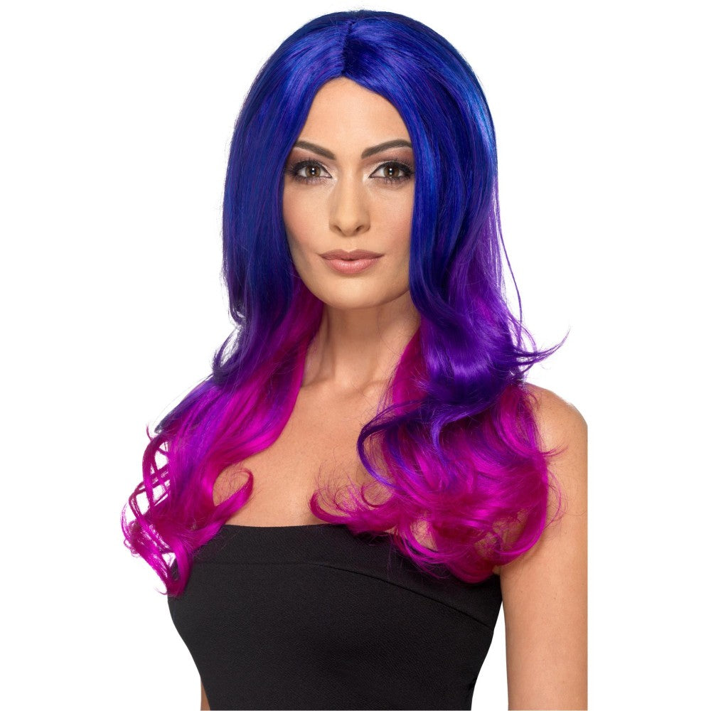 Fashion Ombre Long Wig | Blue & Pink