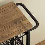 4-tier Kitchen Island On Wheels With 4 Pull-out Baskets, Oak