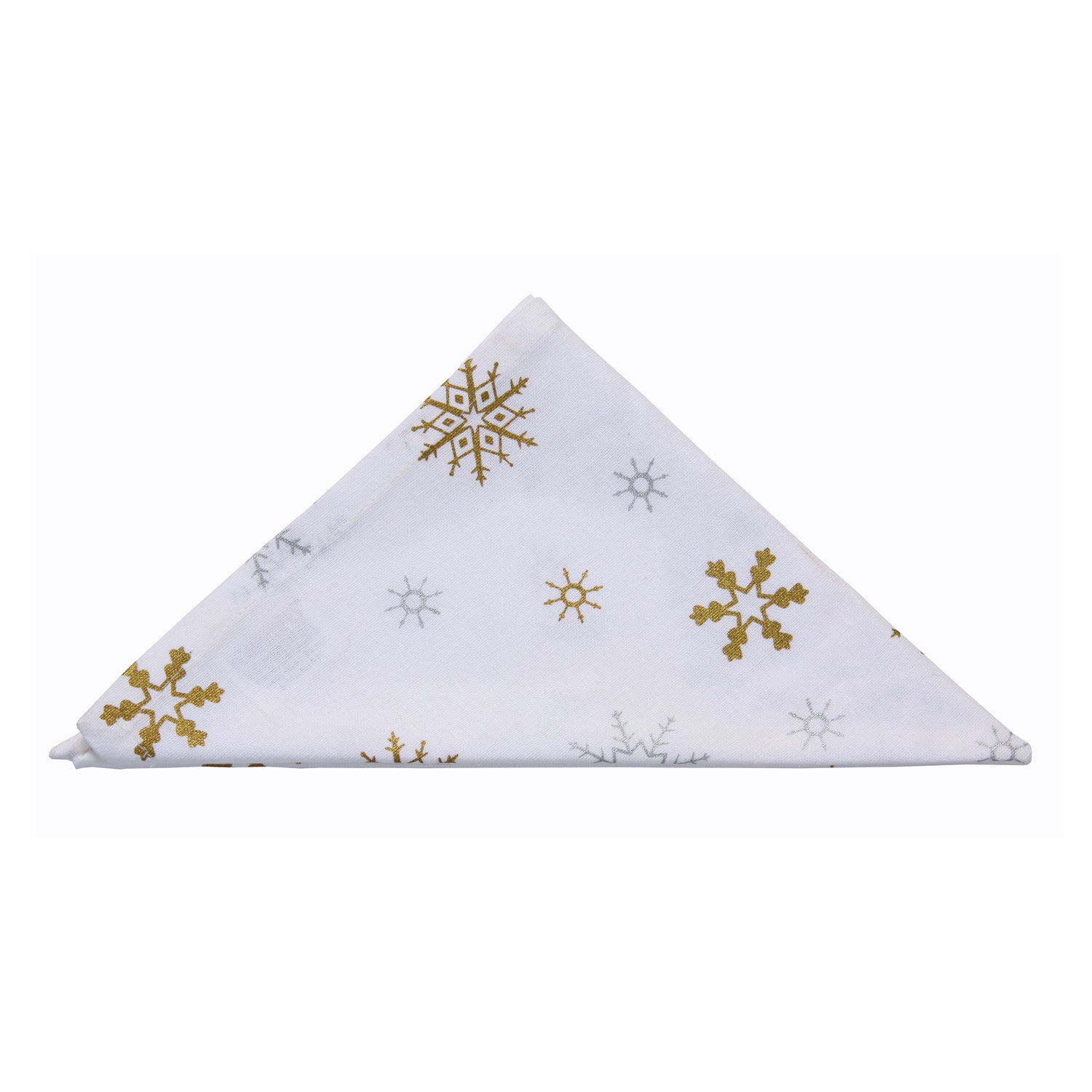 Christmas Snowflake Cotton Fabric 4 Napkins Set | 45cm x 45cm | White